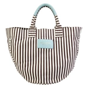 Henri Bendel Canvas Striped Large Tote Travel Handbag Bag - New